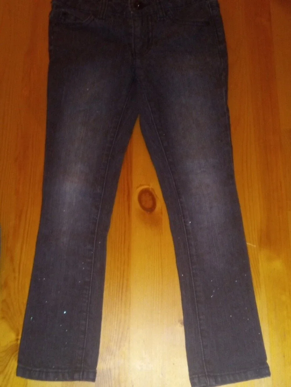 2 Girls Dark Blue Jeans with Sequin Side Trim